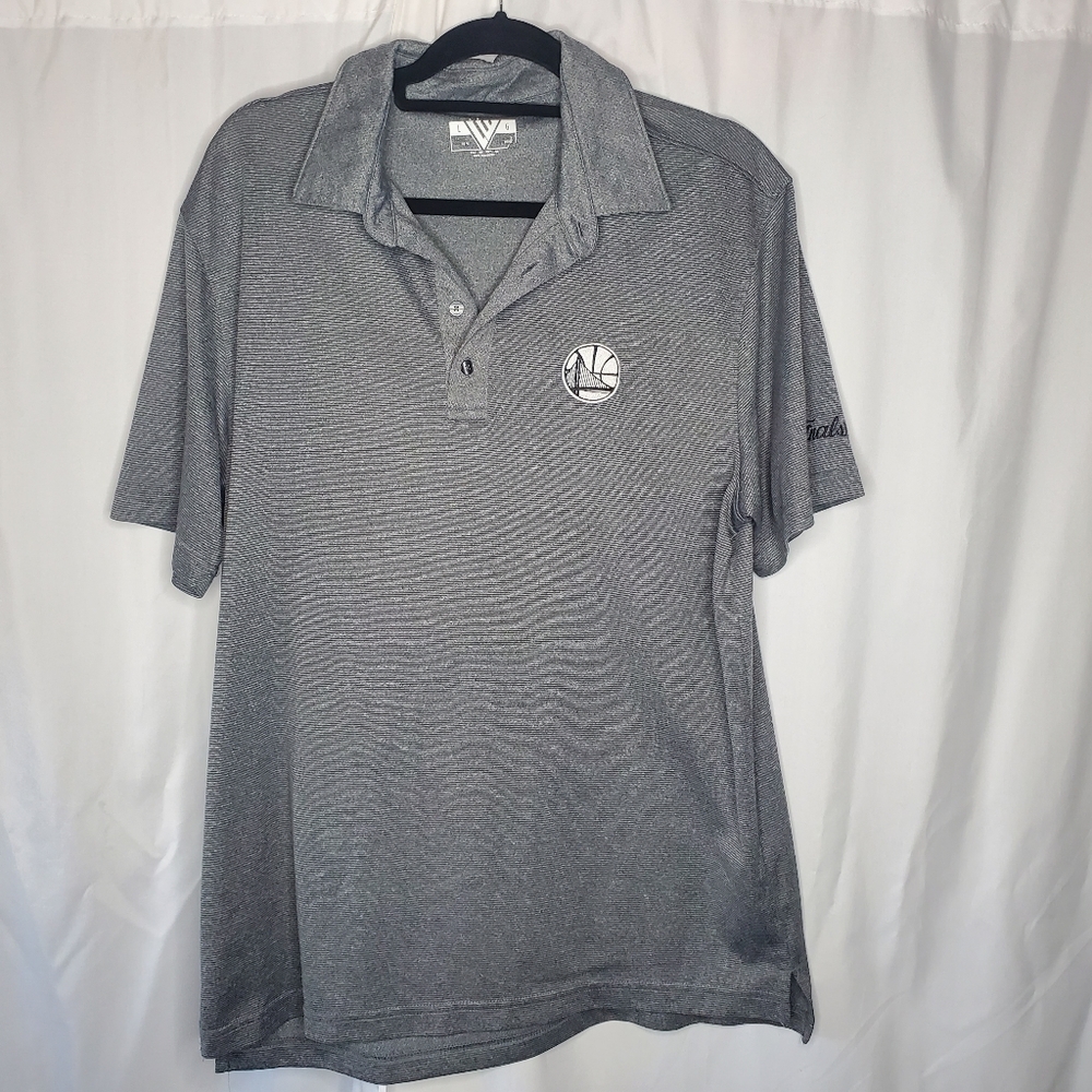 ♤ Gray Basketball Finals Short Sleeve Polo Gray Size Large